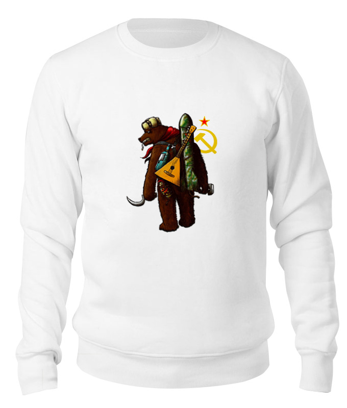

Свитшот унисекс Printio Angry russian bear белый XS, Angry russian bear