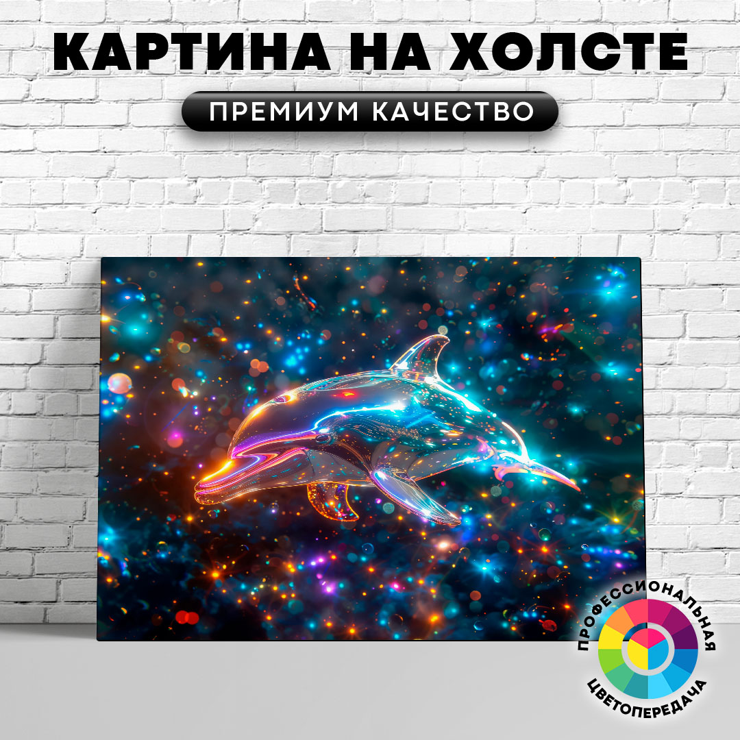 

Картина на холсте Дельфин космический арт 75х100 см, ЖДЕЛЬ