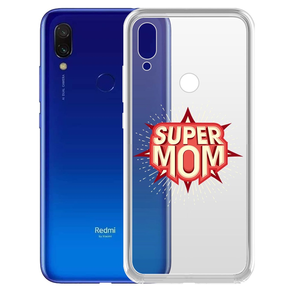 фото Чехол-накладка krutoff clear case супер мама для xiaomi redmi 7