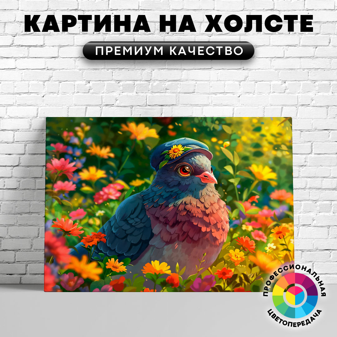 

Картина на холсте Милая голубка арт 60х45 см, ЖГОЛУ