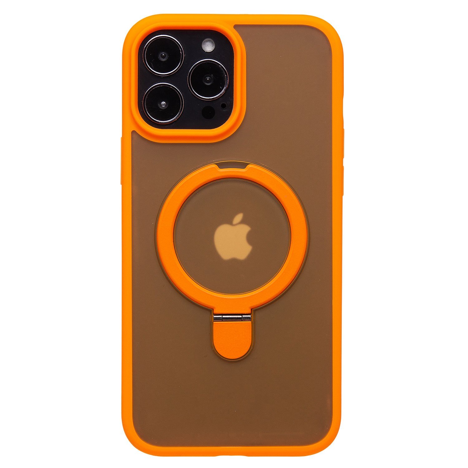 

Чехол для iPhone 13 Pro Max силиконовый MagSafe с подставкой оранжевый