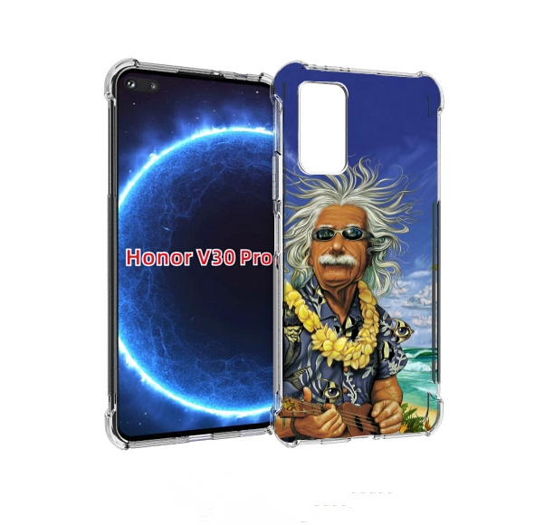 

Чехол бампер MyPads энштейн на отдыхе для Honor V30 Pro, Прозрачный, Tocco