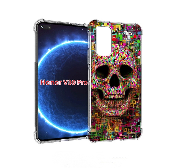 

Чехол бампер MyPads череп красочные цвета для Honor V30 P, Прозрачный, Tocco