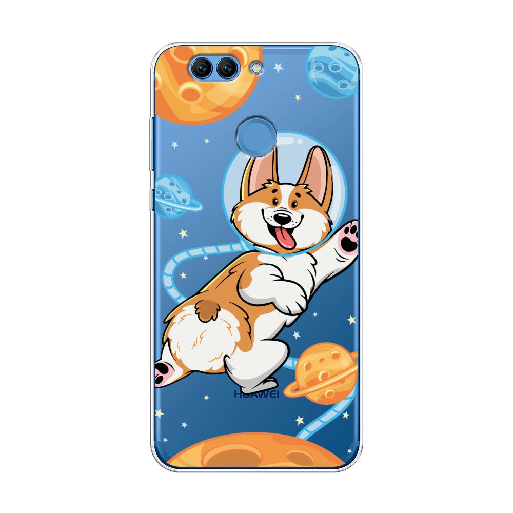 

Чехол на Huawei Nova 2 Plus "Корги-космонавт", Голубой;бежевый;белый, 63050-1