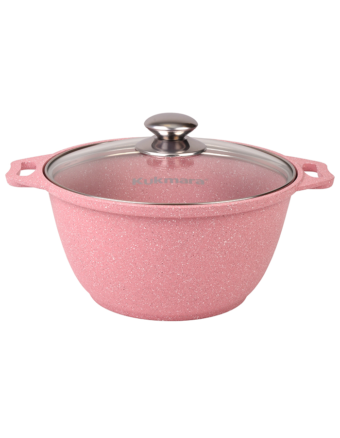 

Кастрюля с крышкой Kukmara Trendy style, антипригарная 3 л, 550003221]PI, Розовый, кастрРозовая