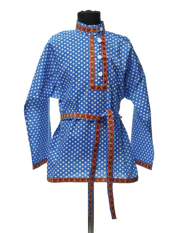 

Косоворотка "Кузя" детская, мелкий горох (Цв: Синий Размер: 98), KUZCH-1