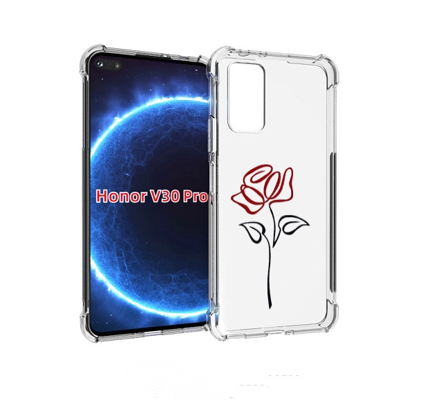 

Чехол бампер MyPads цветок в одну линию для Honor V30 Pro, Прозрачный, Tocco