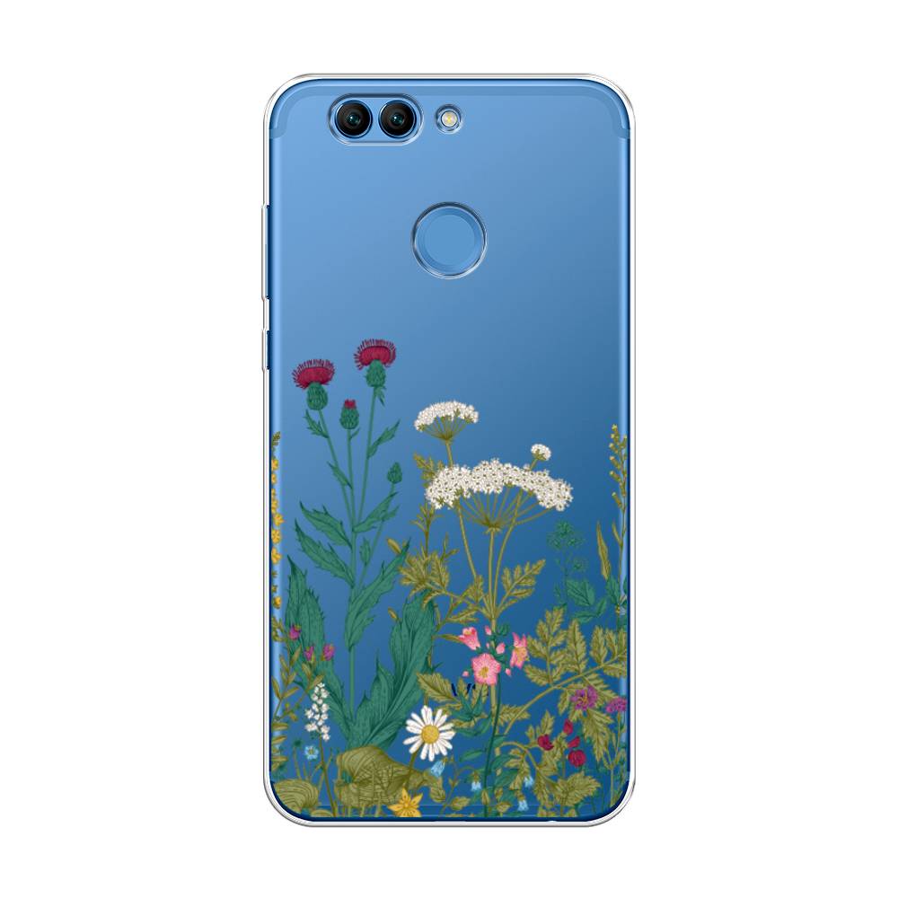

Чехол на Huawei Nova 2 Plus "Дикие полевые цветы", Зеленый;розовый;белый, 63050-2