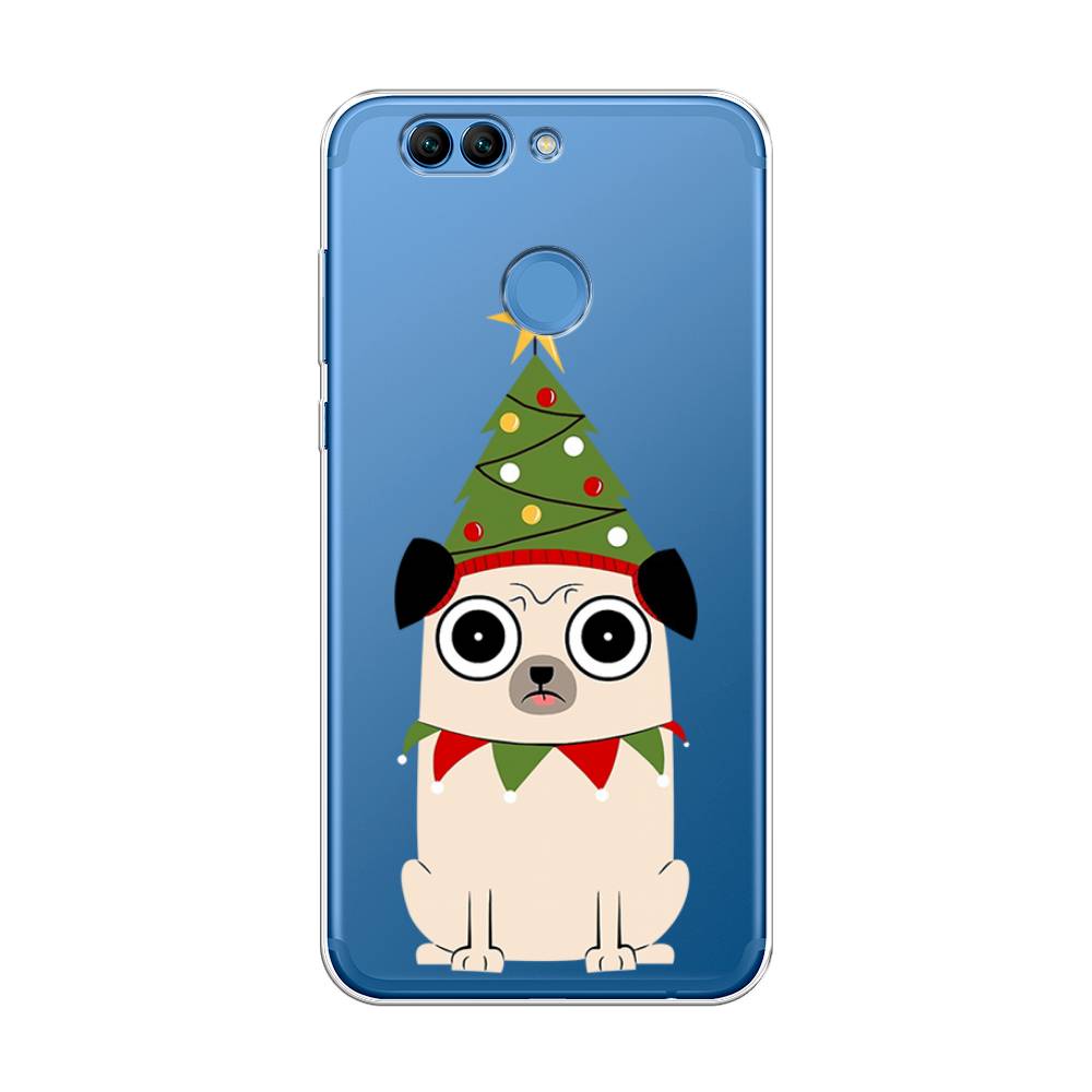 

Чехол на Huawei Nova 2 Plus "Собачка с ёлочкой", Бежевый;красный;зеленый, 63050-1