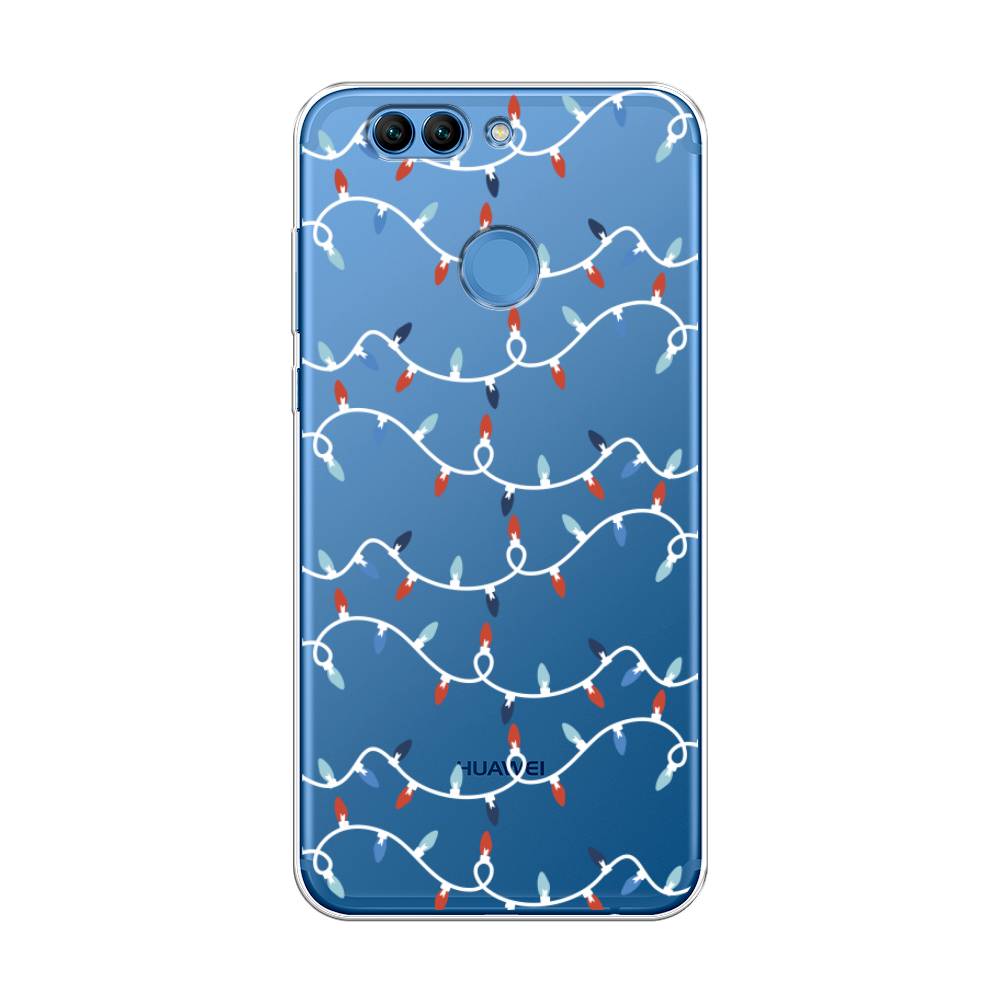 

Чехол на Huawei Nova 2 Plus "Разноцветная гирлянда", Белый;красный;синий, 63050-5