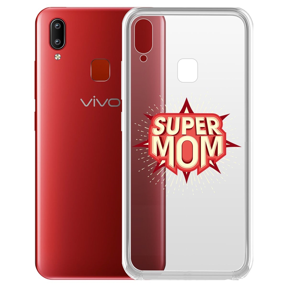 

Чехол-накладка Krutoff Clear Case Супер Мама для Vivo Y91/Y91i/Y93/Y95, Прозрачный