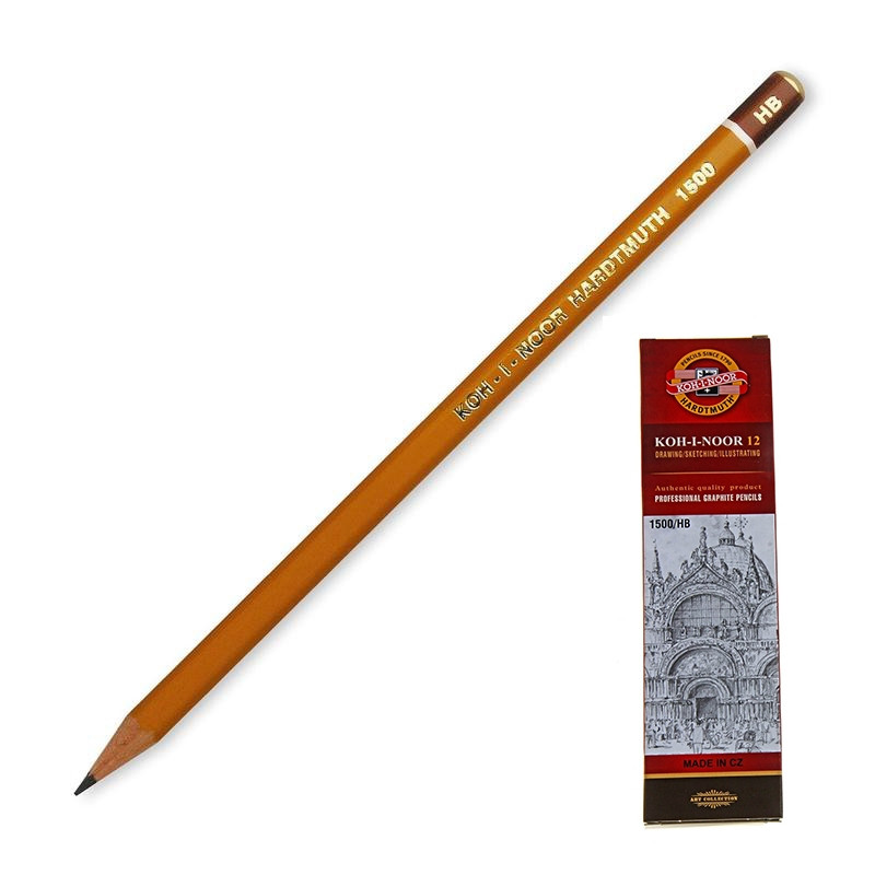

Карандаш чернографитный KOH-I-NOOR 1500/HB, б/ласт, Чехия, (3шт.)