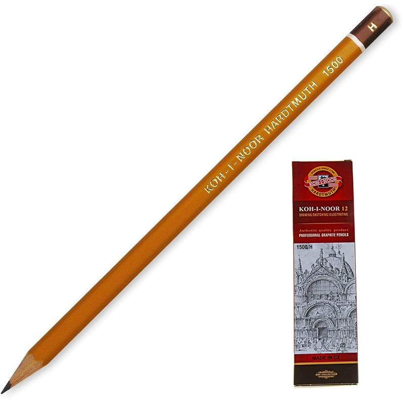 

Карандаш чернографитный KOH-I-NOOR 1500/H б/ласт, Чехия, (3шт.)