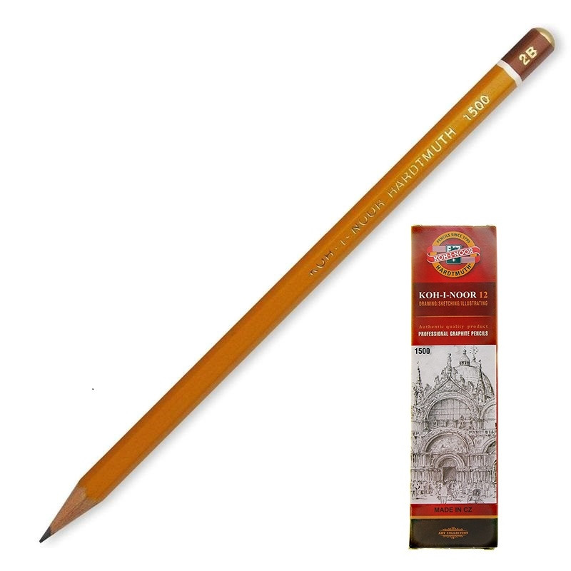 

Карандаш чернографитный KOH-I-NOOR 1500/2B б/ласт, Чехия, (3шт.)