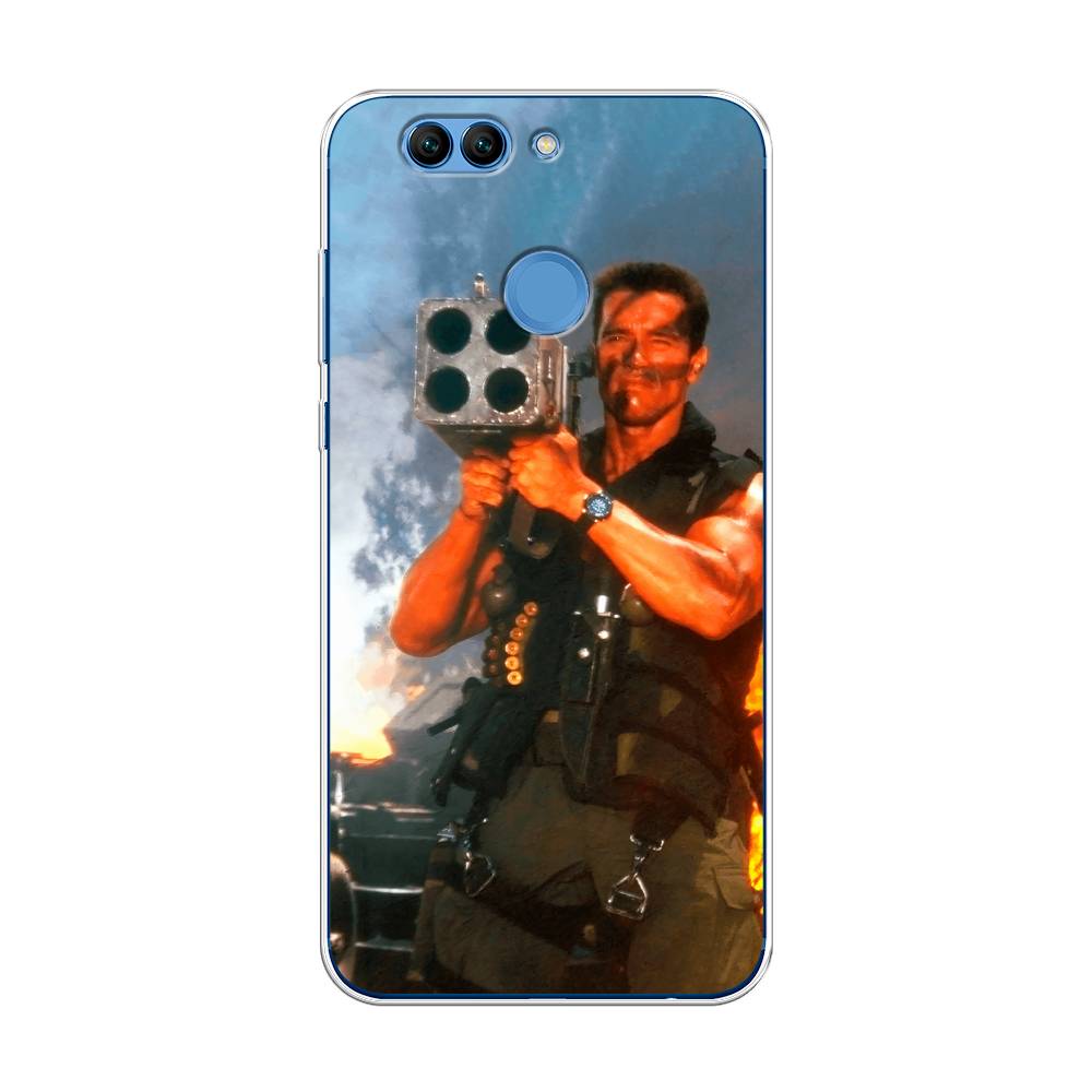 

Чехол на Huawei Nova 2 Plus "Арнольд Шварцнеггер с базукой", Голубой;коричневый, 63050-6