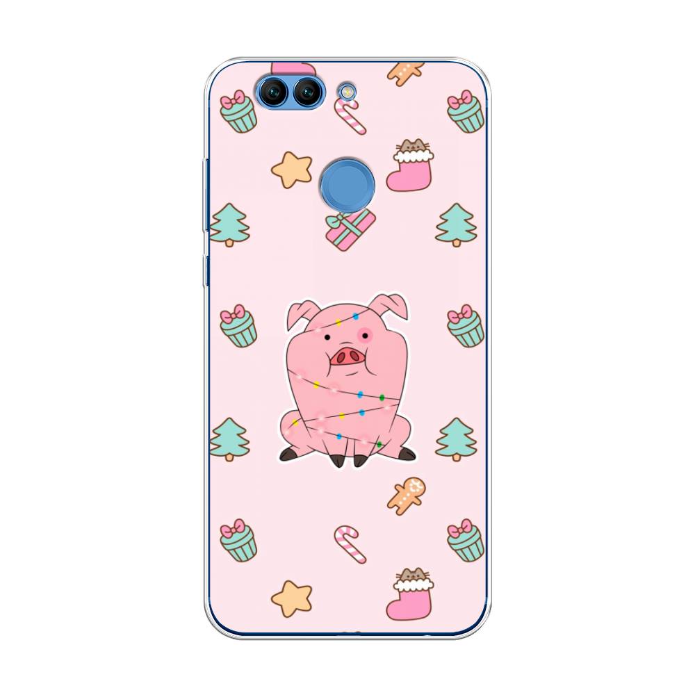 

Чехол на Huawei Nova 2 Plus "Розовая свинка", Розовый;зеленый, 63050-5