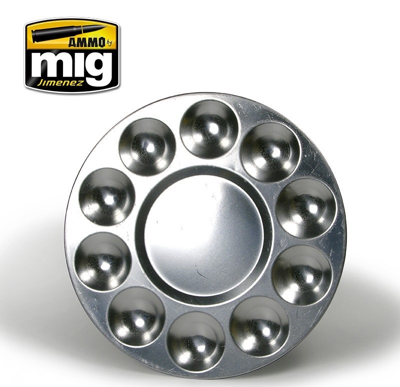 

AMIG8009 Ammo Mig Палитра алюминиевая большая ALUMINIUM PALLET 10 WELLS