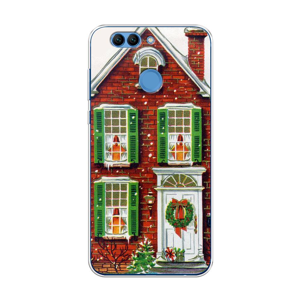 

Чехол на Huawei Nova 2 Plus "Рождественский дом", Зеленый;красный;белый, 63050-5