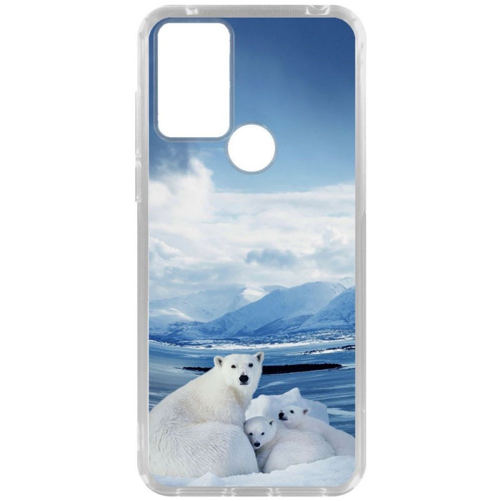 

Чехол-накладка Krutoff Clear Case Полярные медведи для TCL 30E, Прозрачный