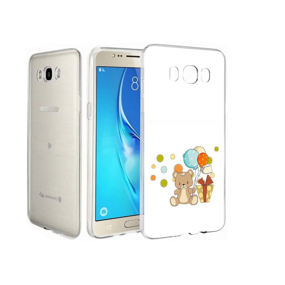 

Чехол MyPads Tocco для Samsung Galaxy J7 медвеженок с подарком, Прозрачный, Tocco
