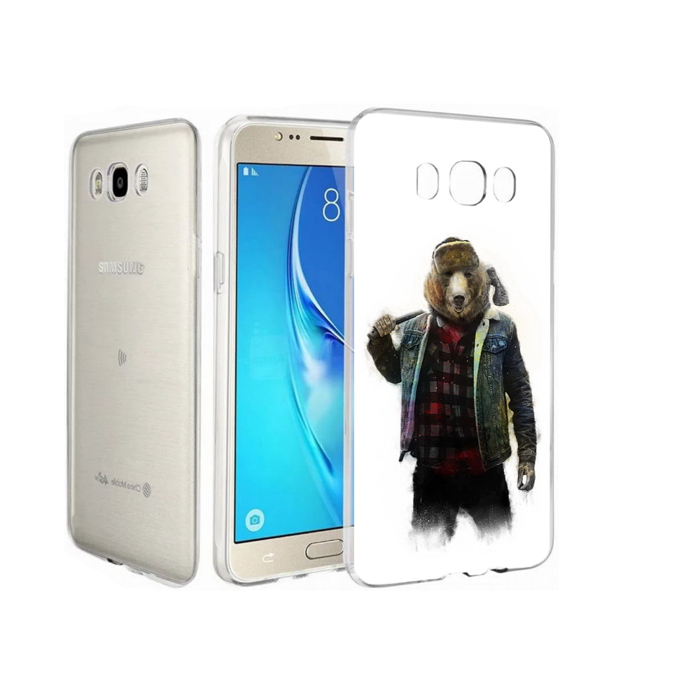 

Чехол MyPads Tocco для Samsung Galaxy J7 медведь с топором, Прозрачный, Tocco