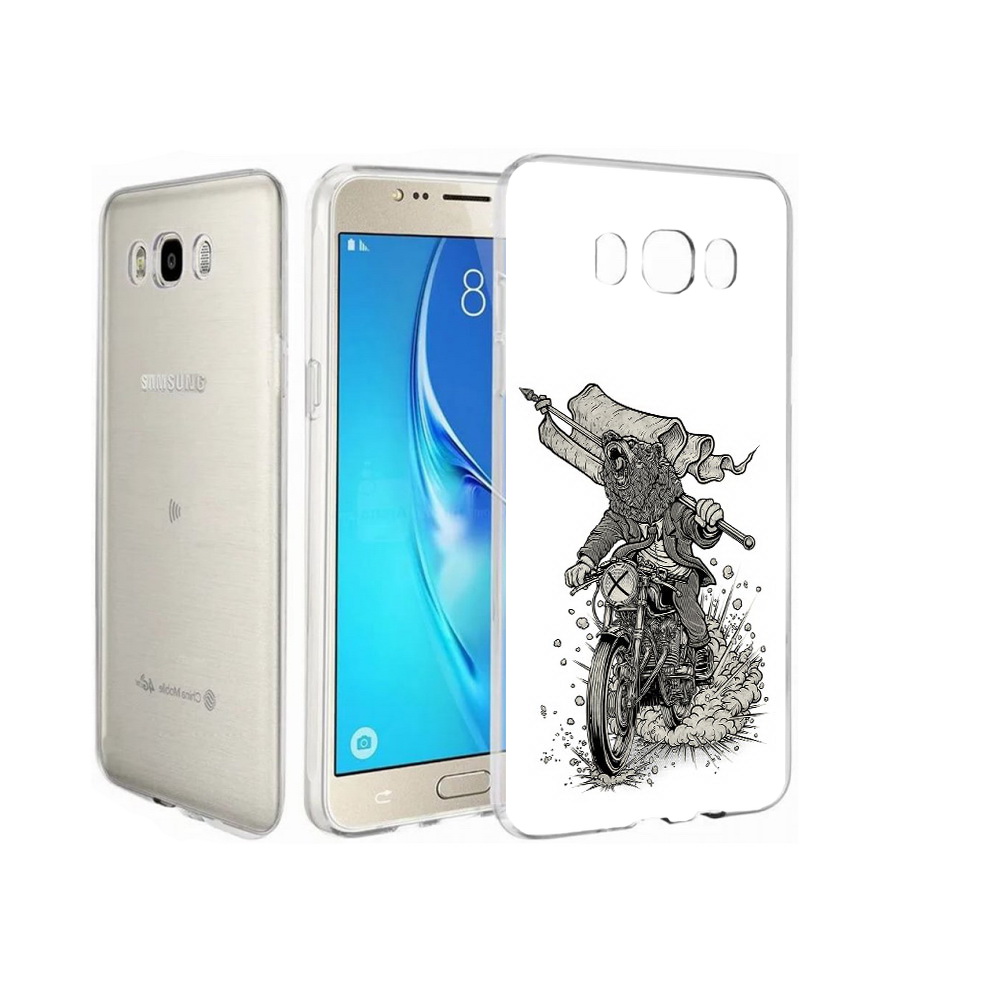 Чехол MyPads Tocco для Samsung Galaxy J7 медведь на мотоцикле