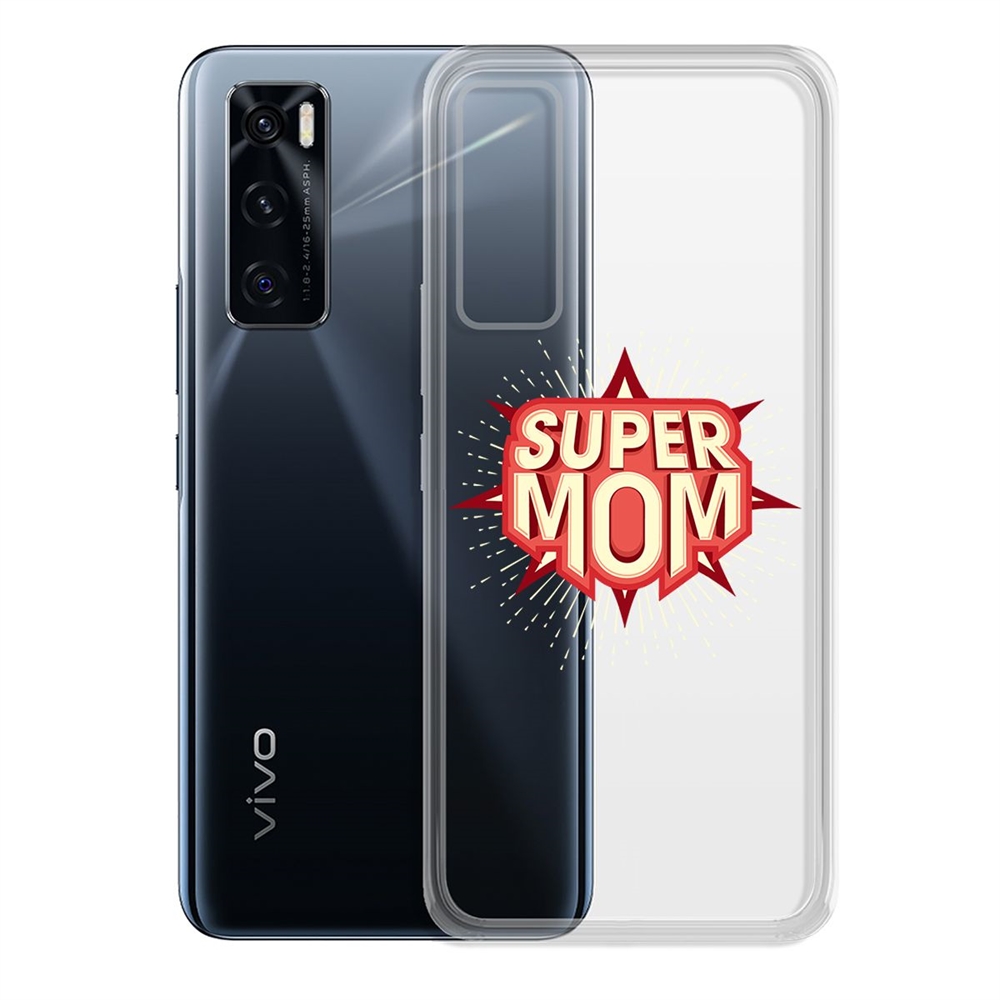 

Чехол-накладка Krutoff Clear Case Супер Мама для Vivo V20 SE