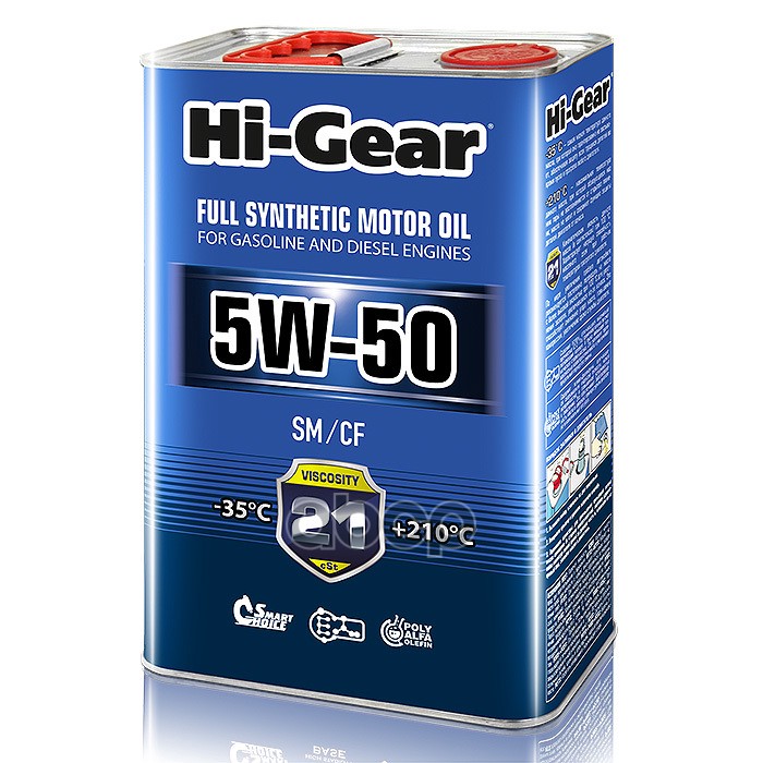 

Hi-Gear Масло Моторное Синтет. 5w-50 Sm/Cf 4л, HG0554