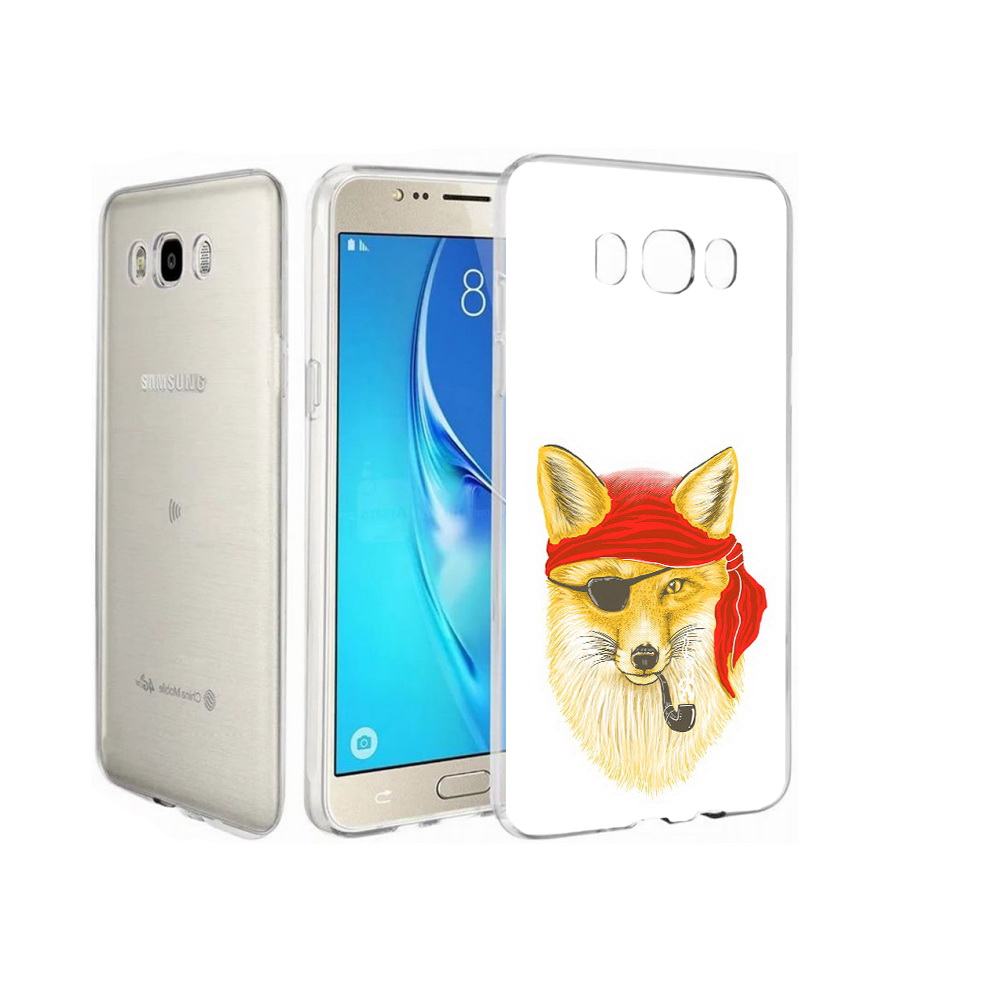 

Чехол MyPads Tocco для Samsung Galaxy J7 лиса-пират, Прозрачный, Tocco