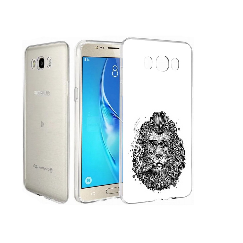 

Чехол MyPads Tocco для Samsung Galaxy J7 курящий лев, Прозрачный, Tocco