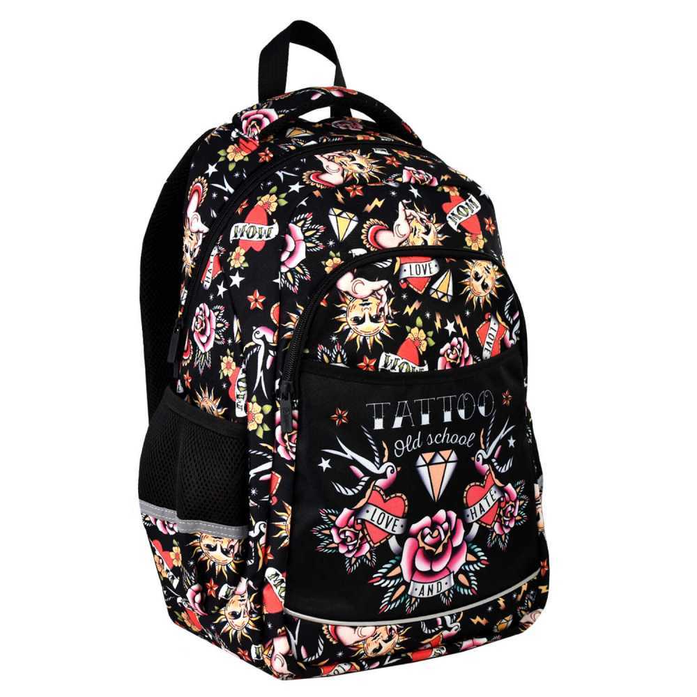 Детский школьный рюкзак ПК Феникс+ черно-розовый 61407