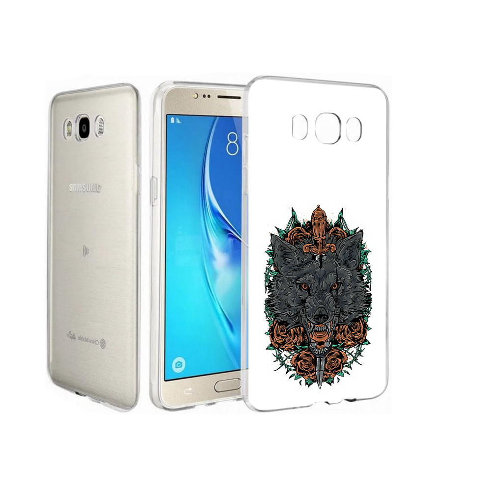 

Чехол MyPads Tocco для Samsung Galaxy J7 красивый злой волк, Прозрачный, Tocco