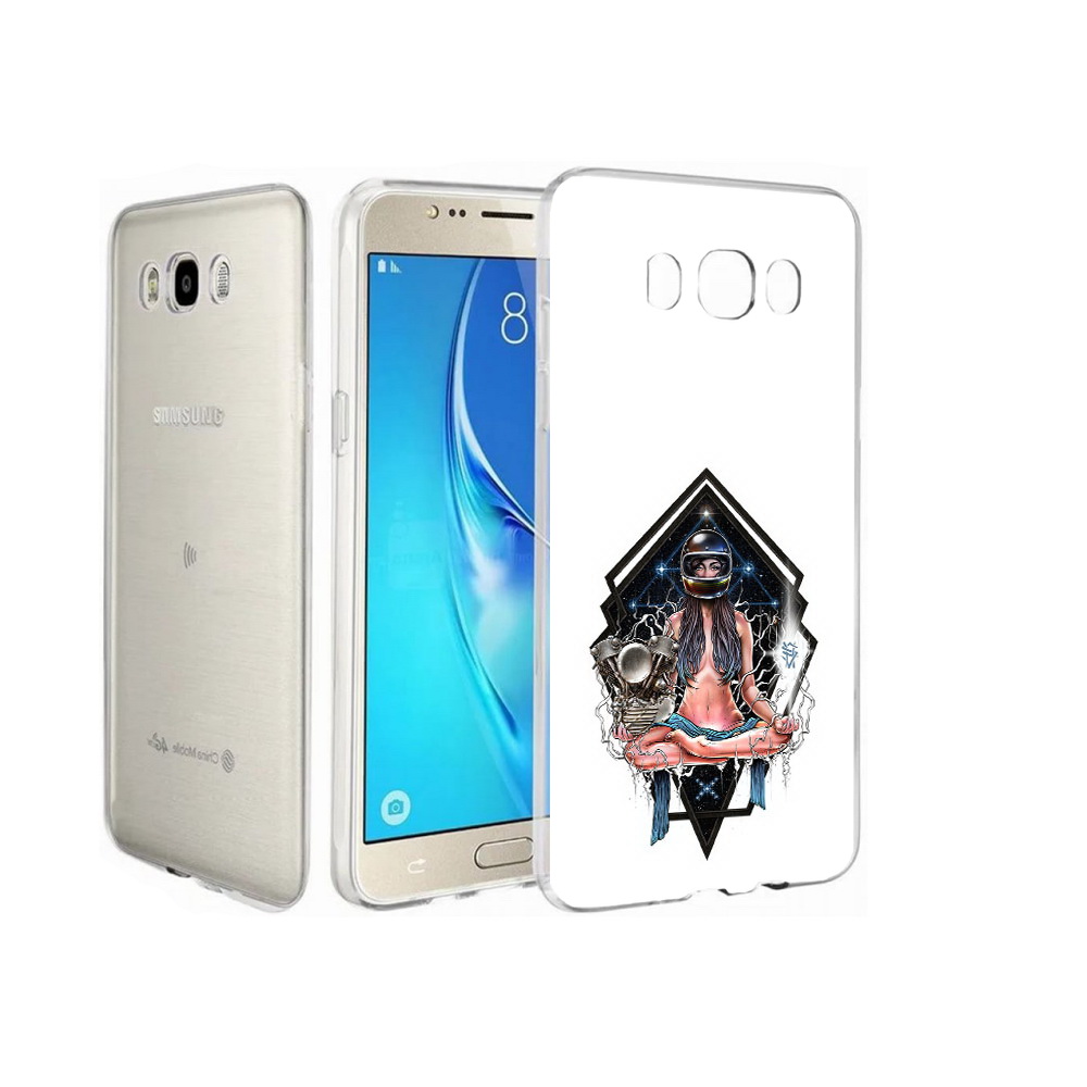 

Чехол MyPads Tocco для Samsung Galaxy J7 красивая девушка в шлеме, Прозрачный, Tocco