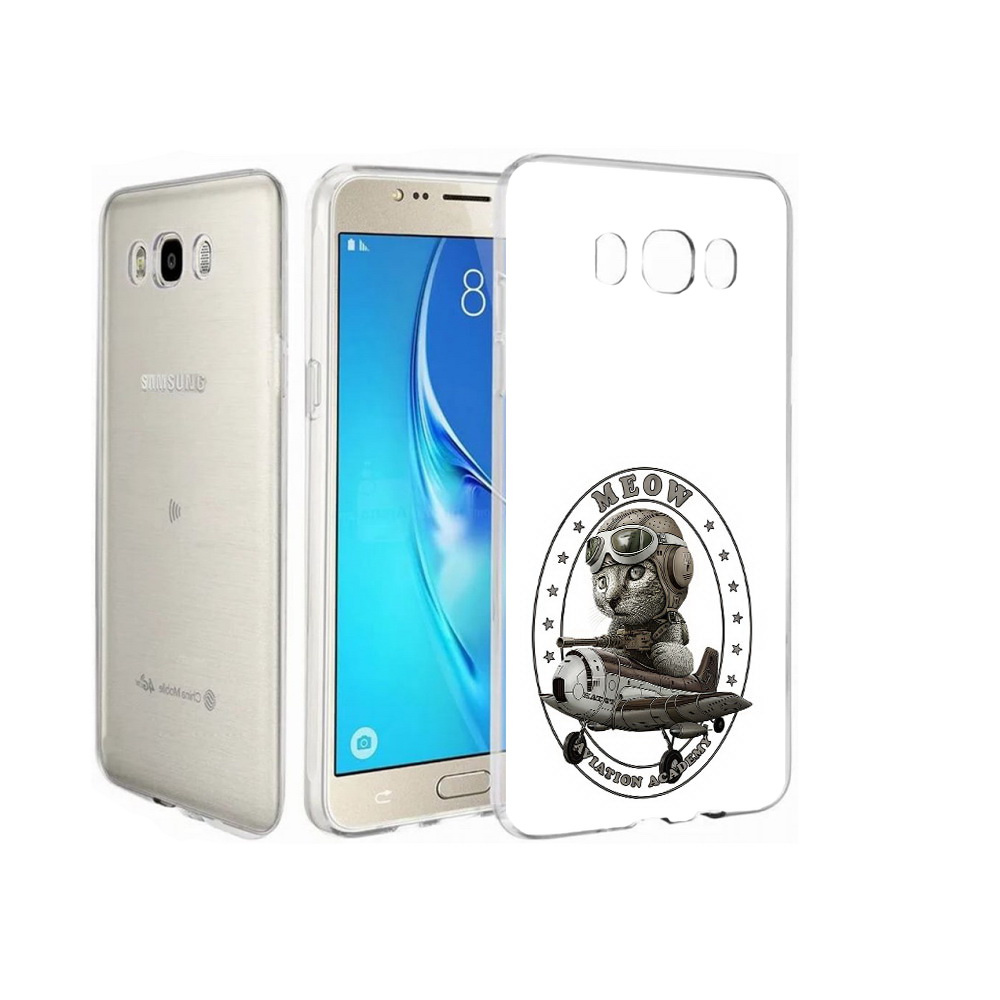 

Чехол MyPads Tocco для Samsung Galaxy J7 кот в самолете, Прозрачный, Tocco