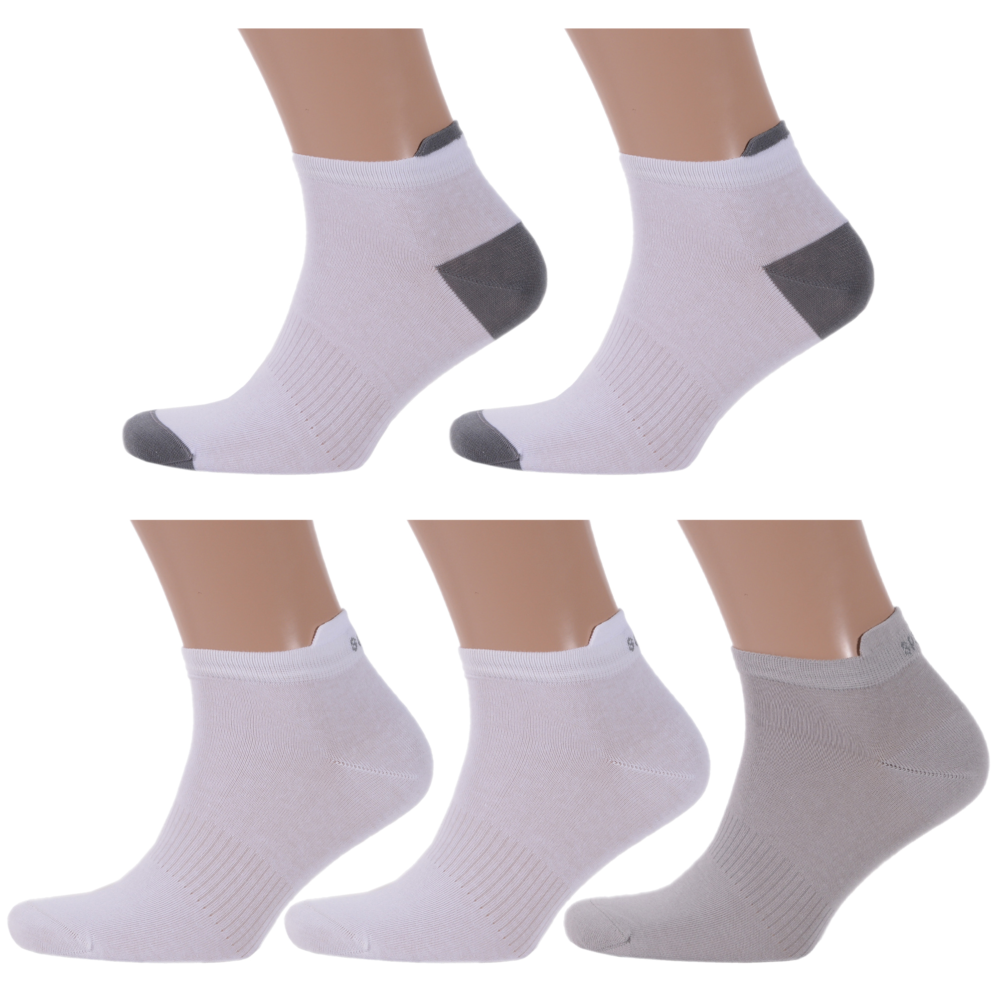фото Комплект носков мужских lorenzline 5-с6 белых; серых 25