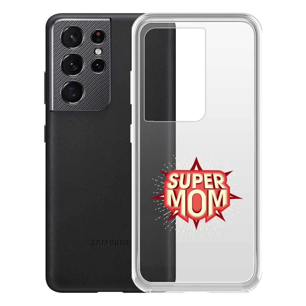 

Чехол-накладка Krutoff Clear Case Супер Мама для Samsung Galaxy S21 Ultra (G998)