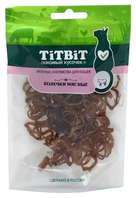 

Лакомство для кошек TitBit Колечки мясные, говядина, 2 шт по 20 г