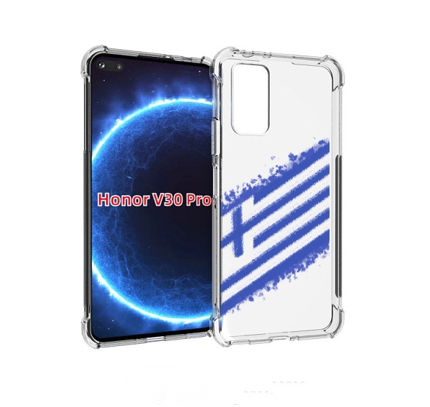 

Чехол бампер MyPads флаг Греции для Honor V30 Pro, Прозрачный, Tocco