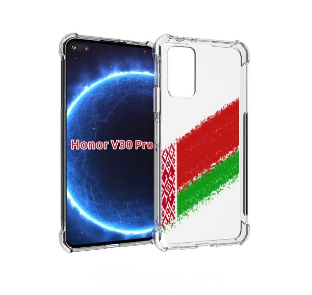 

Чехол бампер MyPads флаг Белорусии мужской для Honor V30, Прозрачный, Tocco