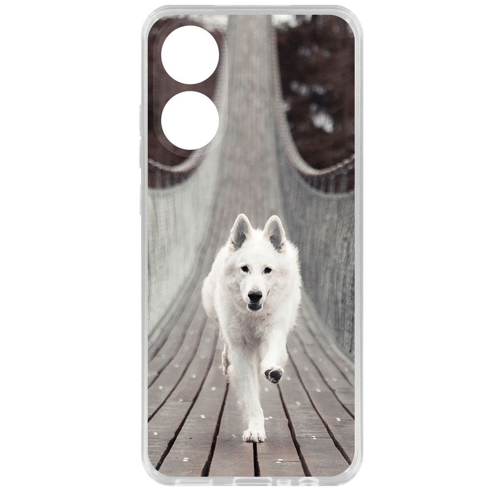 

Чехол-накладка Krutoff Clear Case Пес на мосту для Oppo A78 4G, Прозрачный