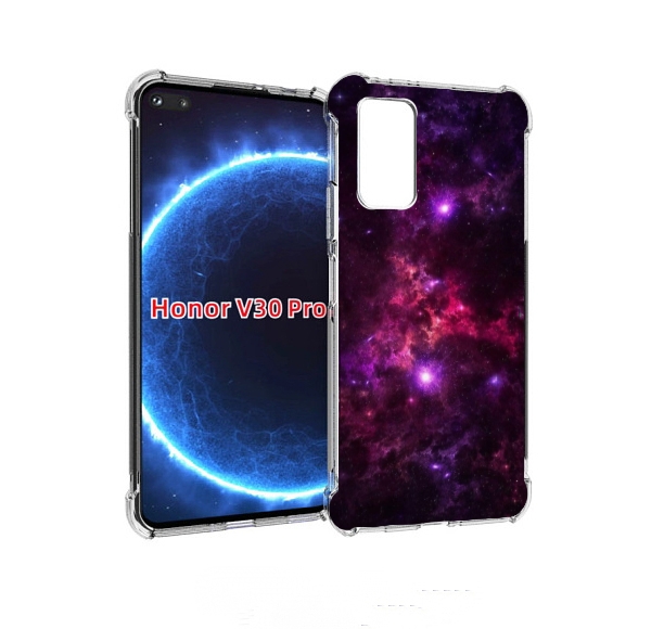 

Чехол бампер MyPads фиолетовый-космос-с-облаками для Honor, Прозрачный, Tocco