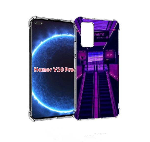 

Чехол бампер MyPads фиолетовый эскалатор для Honor V30 Pr, Прозрачный, Tocco