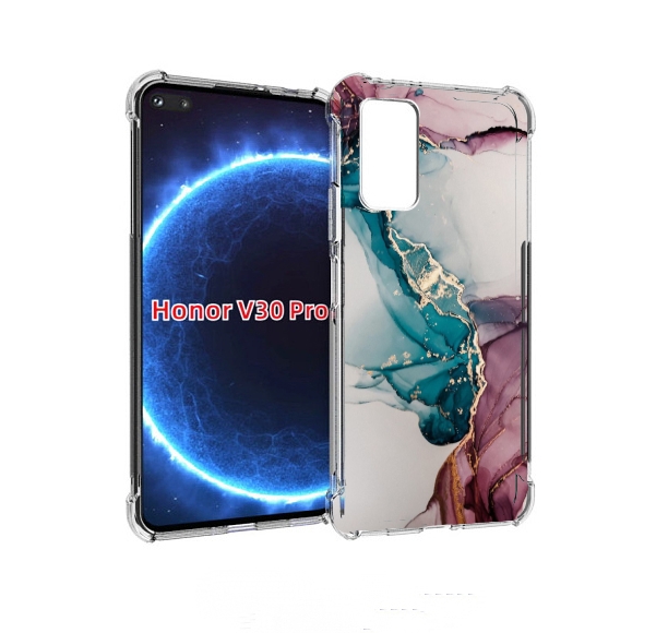

Чехол бампер MyPads фиолетовый синий краски для Honor V30, Прозрачный, Tocco