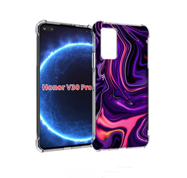 

Чехол бампер MyPads фиолетовые краски для Honor V30 Pro, Прозрачный, Tocco