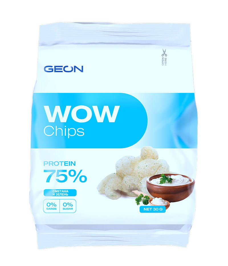 Чипсы G.E.O.N Wow Chips 30 г сметана и зелень