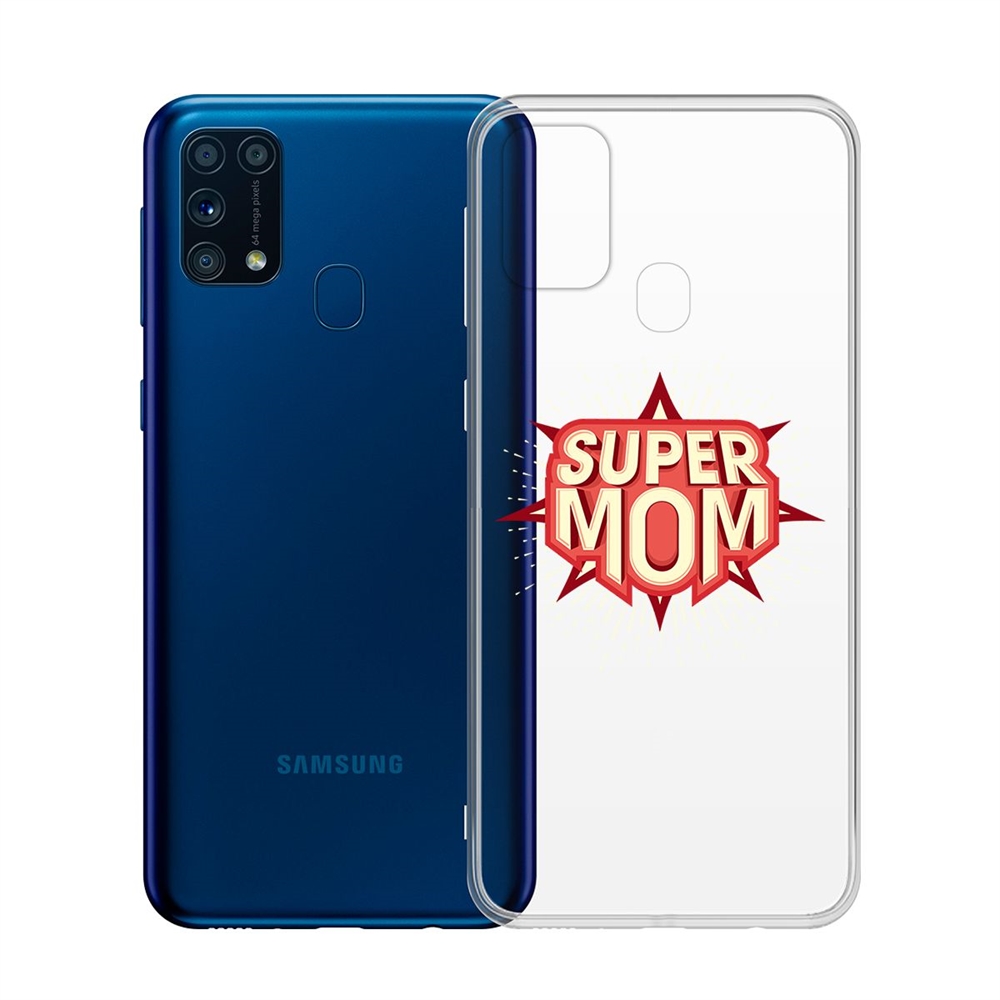 фото Чехол-накладка krutoff clear case супер мама для samsung galaxy m31 (m315)