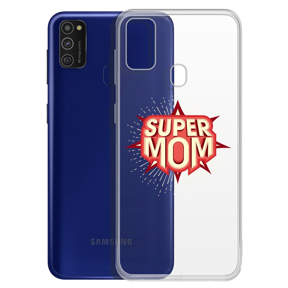 фото Чехол-накладка krutoff clear case супер мама для samsung galaxy m21/m30s (m215/m307)