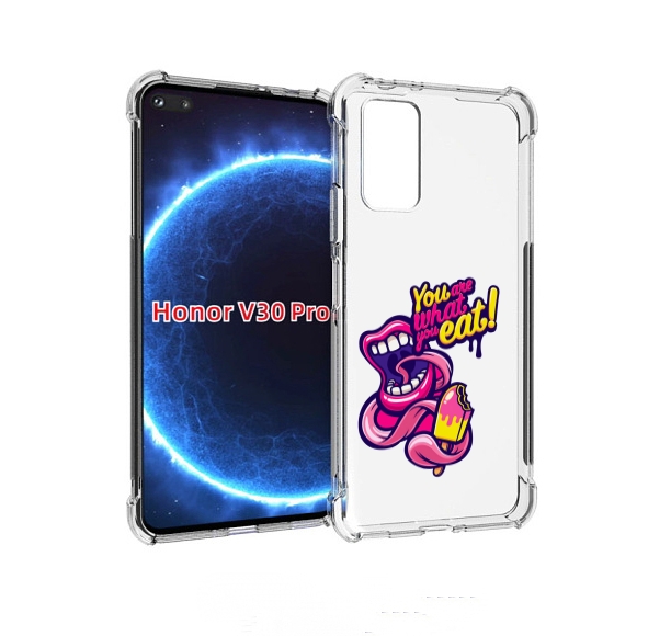 

Чехол бампер MyPads ты-то-что-ты-ешь для Honor V30 Pro, Прозрачный, Tocco
