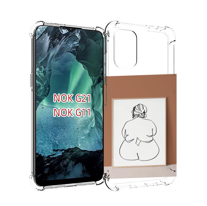 

Чехол Mypads Body Positive Female Figure Line Art Женский Для Nokia G11/G21, Прозрачный, Tocco