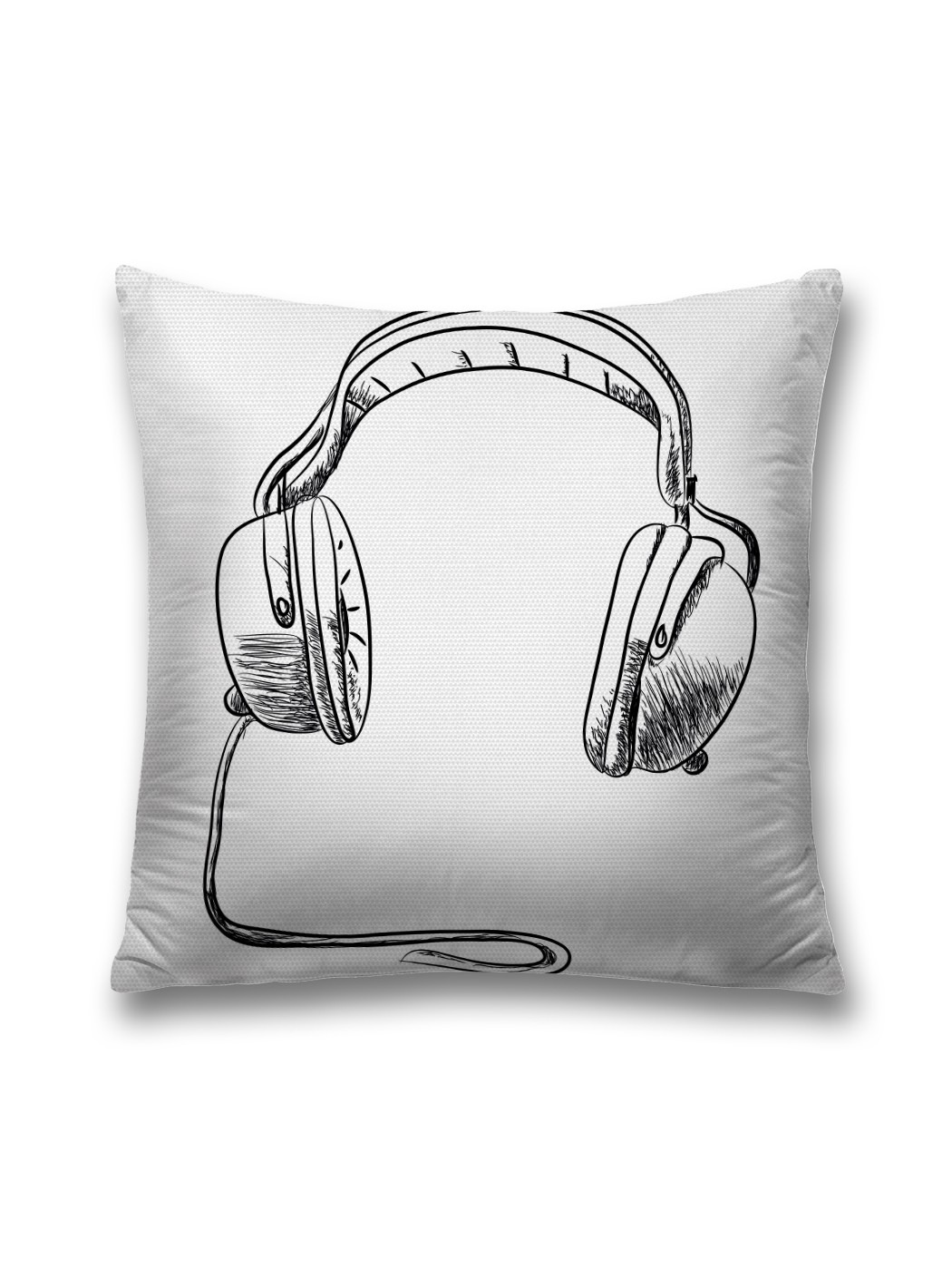 

Наволочка декоративная JoyArty "Эскиз наушников" на молнии, 45x45 см, Белый